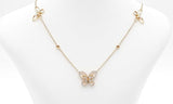 18k Yellow Gold Diamond Butterfly Necklace 35 Inch Ebwsxzdu 144020000377