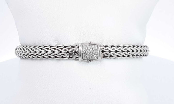 John Hardy Sterling Silver Classic Chain Diamond Bracelet Ebrxzdu 144010017738