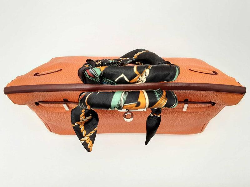 Hermes Birkin 25cm Orange Capucine Clemence Palladium Hardware Handbag Dolizxzde 144010025508