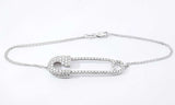 18k White Gold Diamond Safety Pin Bracelet 7 Inch Ebsrxdu 144020000629