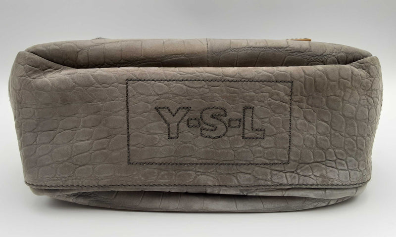 Yves Saint Laurent Gray Leather Messenger Shoulder Bag Msorzsa 144010031760