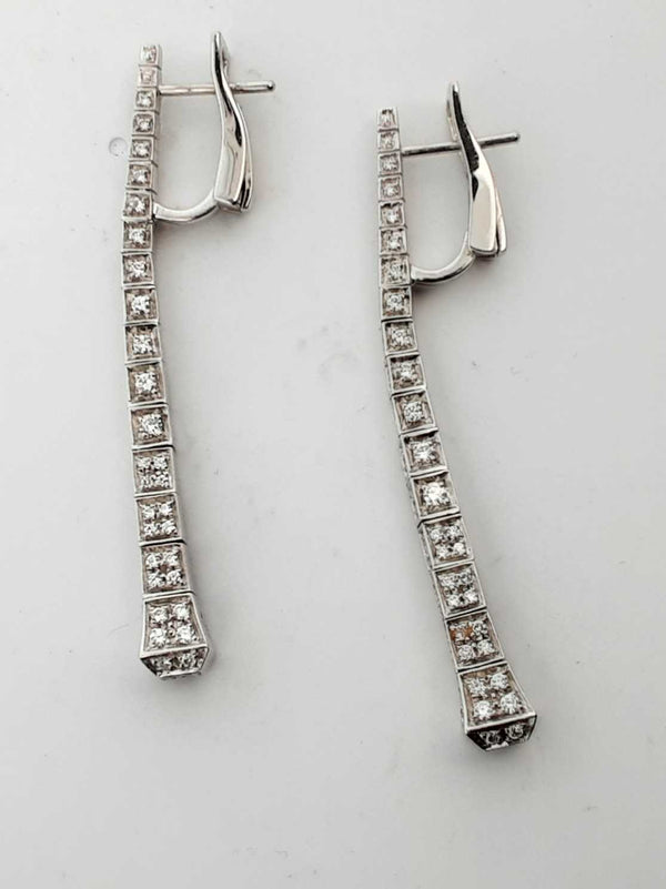 Gucci 18k White Gold Diamond Chiodo Drop Earrings Lhwpezde 144020005503