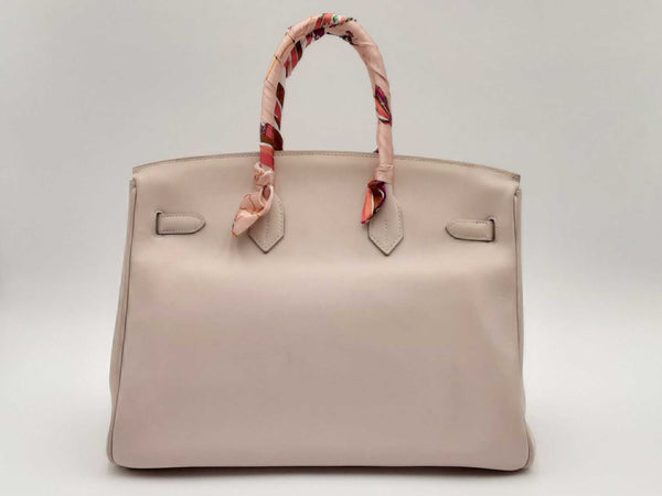 Hermes Birkin 35cm Creme Swift Leather Palladium Handbag Rpcezxde 144010019622