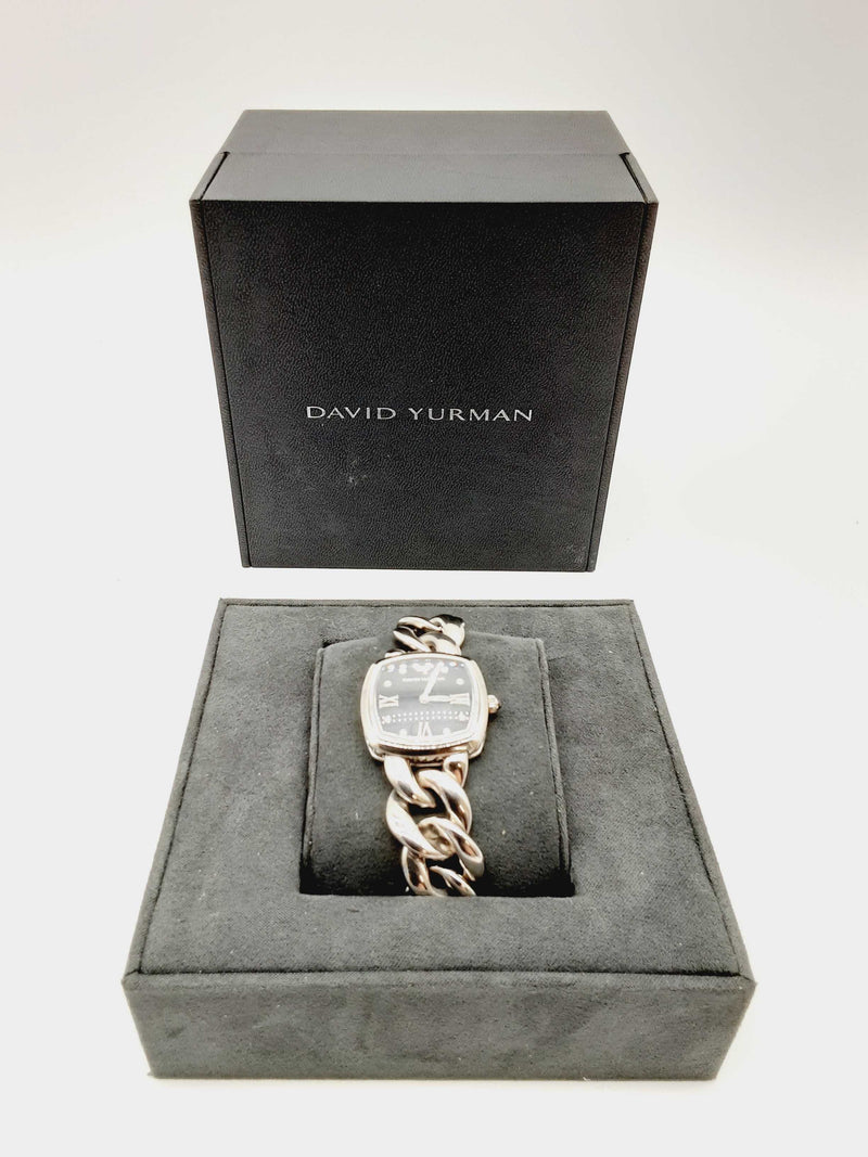 David Yurman Albion 23MM Stainless Steel Black Dial Chain Bracelet Quartz Watch DORXZDE 144020003804