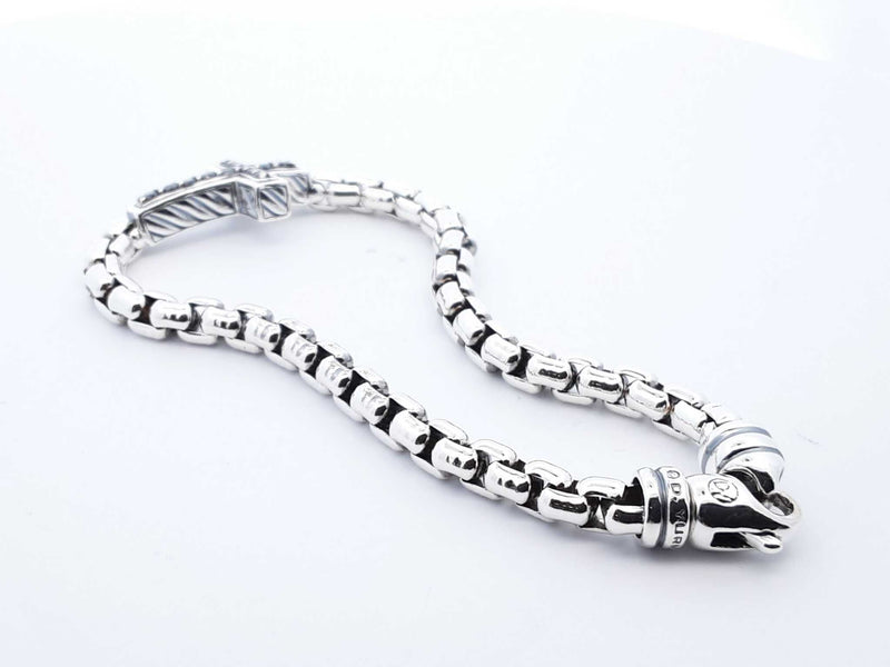 David Yurman Sterling Silver Cross Cable Bracelet 5" 28.37g Lhoexde 144010020871