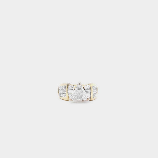 18K Yellow Gold 3.9 Carat Diamonds Engagement Ring Size 6 PSOEZXDU 144010020173