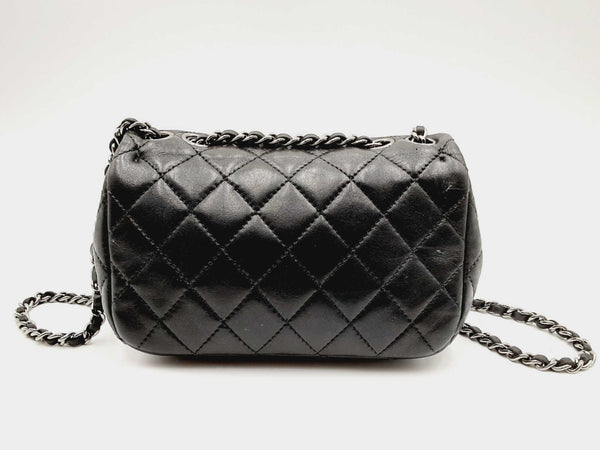 Chanel Black Mini Calfskin Flap Bag (LRXZ) 144010022687 CB/SA