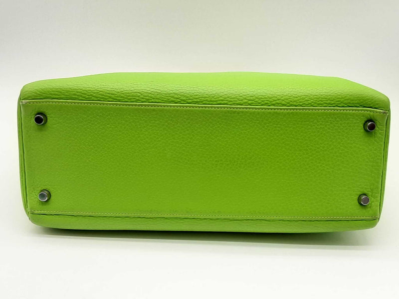 Hermes 31cm Bi-Color Vert Olive/Vert Pale Green Clemence Leather