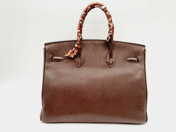 Hermes Birkin 35cm Chocolat Brown Epsom Palladium Handbag Dolwxzxde 144020005447