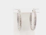 18K White Gold 5.08 CTW Diamonds Clasp Hoop Earrings (WOXZ) 144010011109 DO/DE