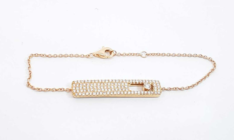 18k Yellow Gold Diamond Pave Bracelet 6.5 Inch 4.8 Grams Eberxdu 144020005580