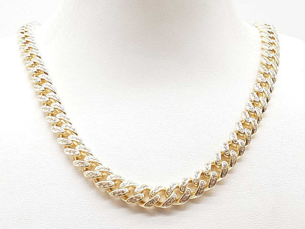 Gold Plated Silver 73.8g Cz Cuban Link Chain 22 Inch Lhlcrde 144020008225