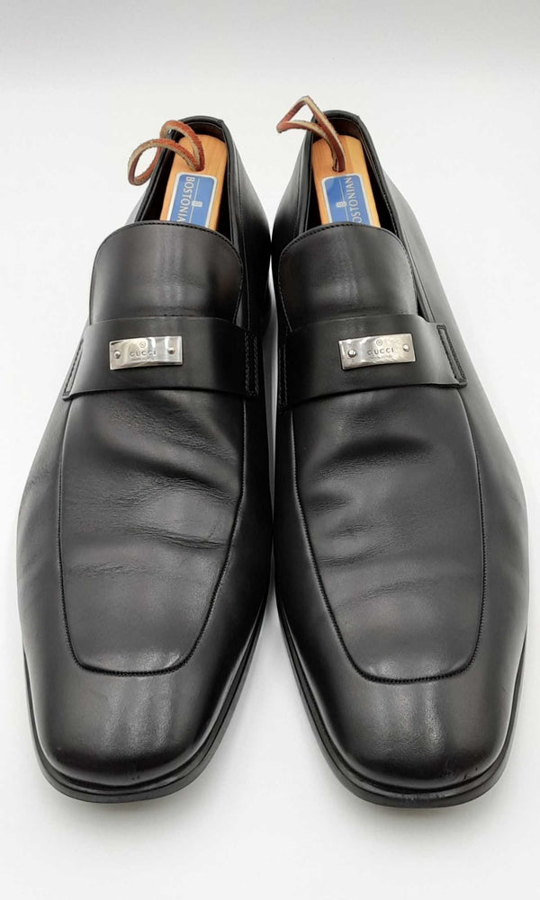 Gucci Florence Black Leather Loafers Size 10.5 D Ebwxzdu 144030003901