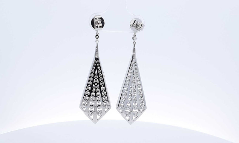 18k White Gold Diamond Geometric Dangle Earrings Ebocxzdu 144020005543