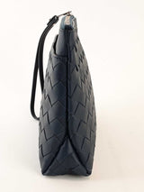 Bottega Veneta Intrecciato Strapped Blue Leather Pouch Bag Mslirzsa 144010013962