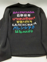 Balenciaga Translation Logo Print Sweater Black and Multicolor MSPRZDU 144030000197