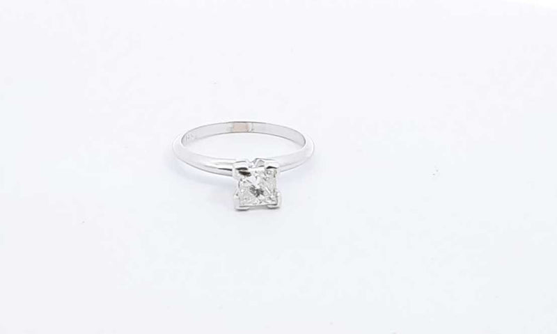 14k White Gold Diamond Solitaire Engagement Ring Size 7.5 Eboxzdu 144030004922