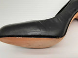 Saks Fifth Avenue Selena Black Leather Heels Size 8.5 Dolxzde 144020002659