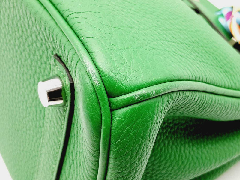Hermes Apple Green Swift Leather Palladium Hardware Birkin 25 Bag Hermes