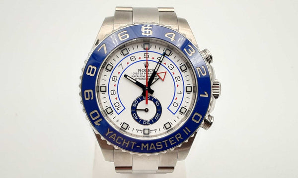 Rolex 116680 44 Yacht-master Ii White Dial Blue Bezel Steel Watch 144010035457