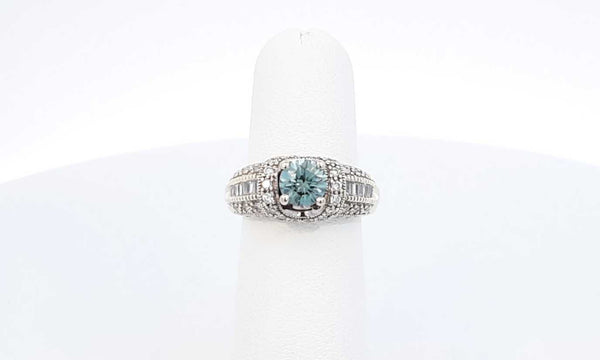 14k Yellow Gold Blue Diamond Ring Size 5, 5.5 Ggrams Eblxxzdu 144030004986