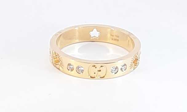 Gucci 18k Yellow Gold & Diamond Icon Stars Ring Size 7.25 Ebixzdu 144030002702