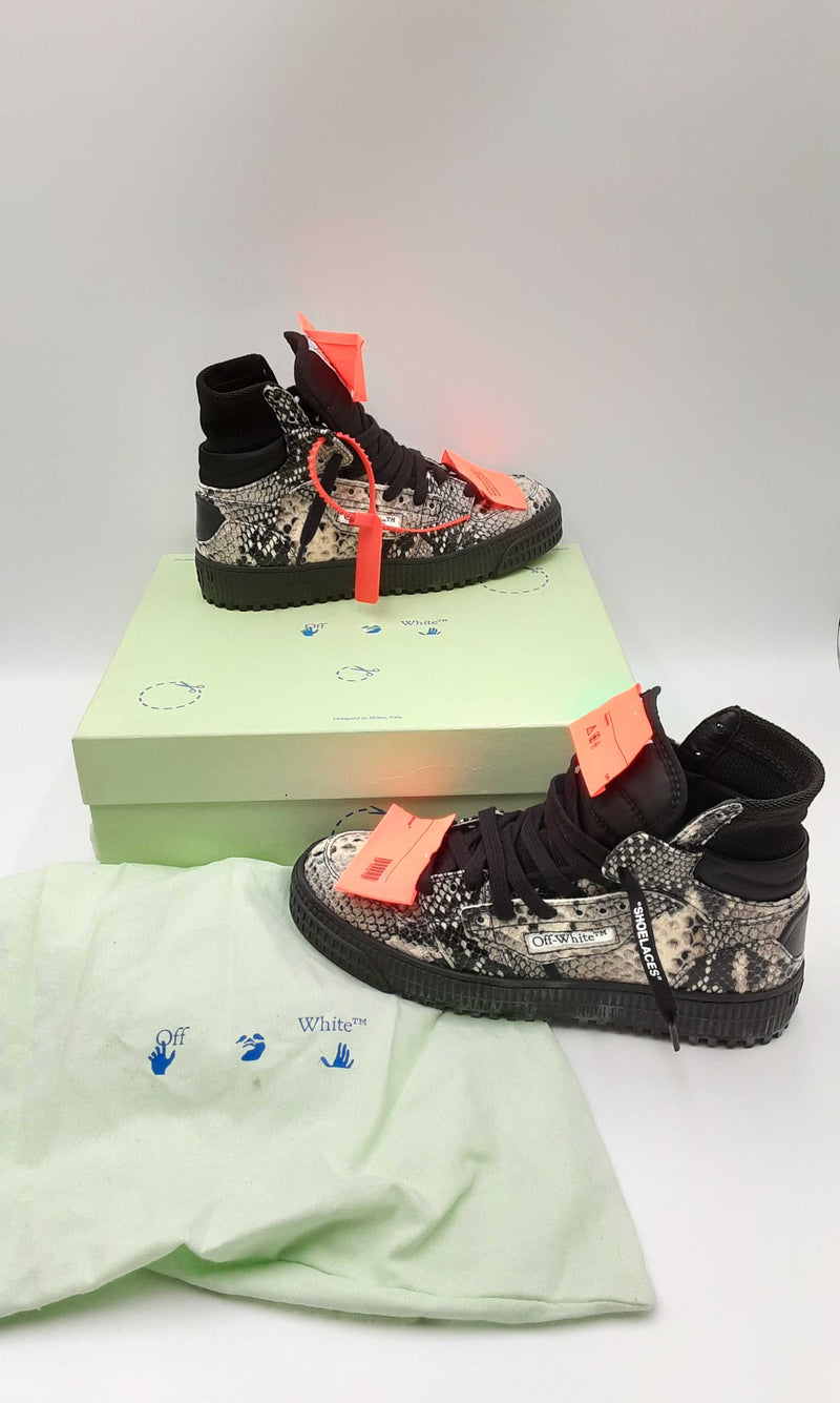 Off White Snakeskin Printed 3.0 Ccourt Sneakers Size 9 Ebcrdu 144030006351