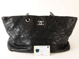 Chanel Large Black Leather On The Road Quilted Tote Msrxzsa 144010011977