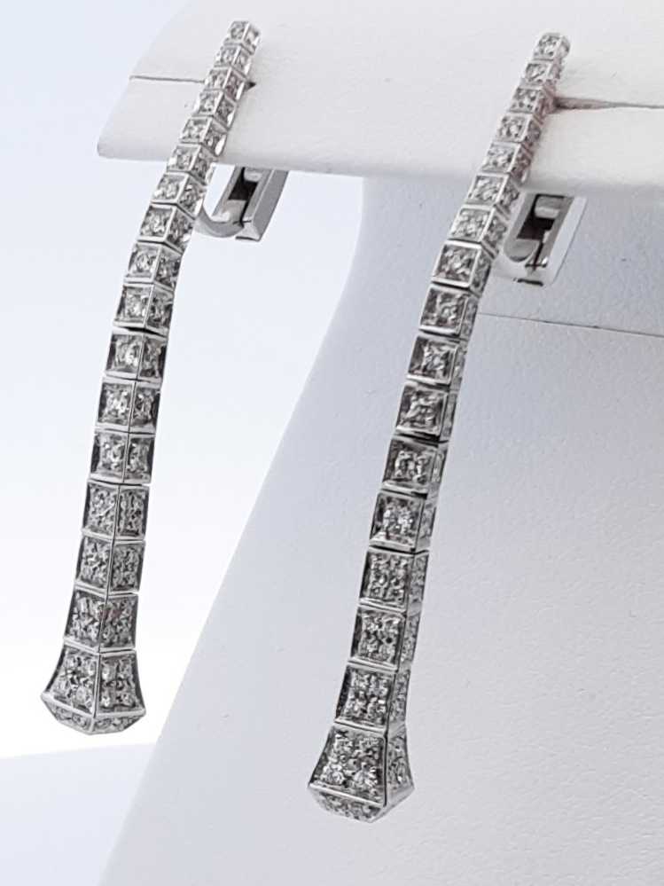 Gucci 18k White Gold Diamond Chiodo Drop Earrings Lhwpezde 144020005503