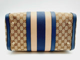 Gucci Blue And Pink Vintage Web Boston Bag GG Canvas Medium Duffle Bag (PRX) 144010021966 DO/DE