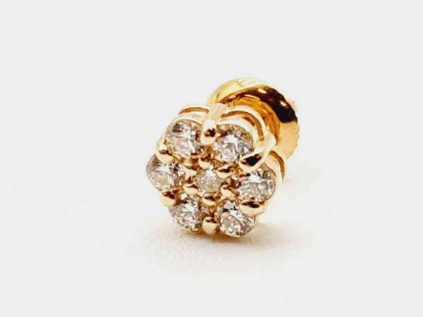 14k Yellow Gold Diamond Stud Earring 1g .49ctw Lhlwxde 144020002123