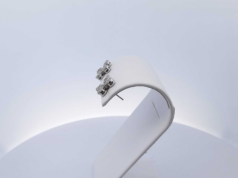 4 Leaf Clover 18K White Gold Diamond Stud Earrings (EEX) 144020005578 LH/DE