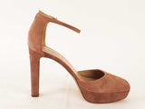Valentino Beige Suede Ankle Strap Heels, Size 40 (LXZ) 144010014432 RP