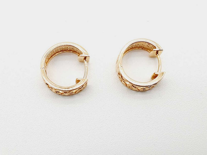 14K Yellow Gold 0.5 CTW Diamond Clasp Hoop Earrings (WWS) 144020000147 DO/DE