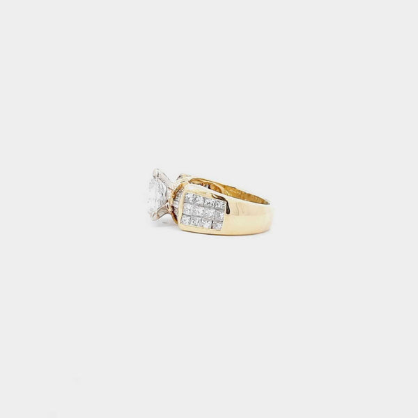 18K Yellow Gold 3.9 Carat Diamonds Engagement Ring Size 6 PSOEZXDU 144010020173