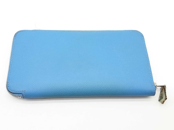 Hermes Azap Silk'in Blue Jean Epsom Leather Long Wallet Dopxzde 144020010625