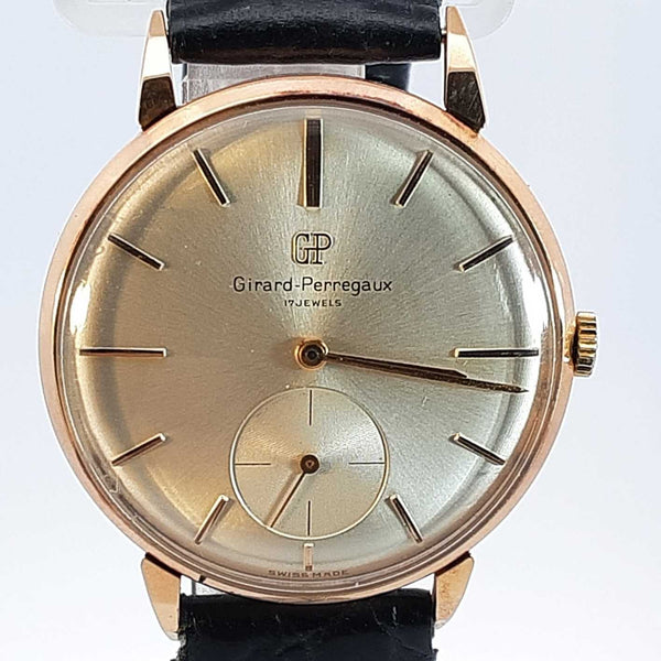 Girard Perregal 17jewels 18k Gold Plated Wrist Watch 39 Mm Msirzsa 144010006796